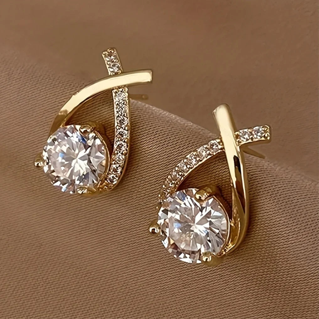 1 pair of luxurious and fashionable twisted S925 silver droplet cube earrings for decoration