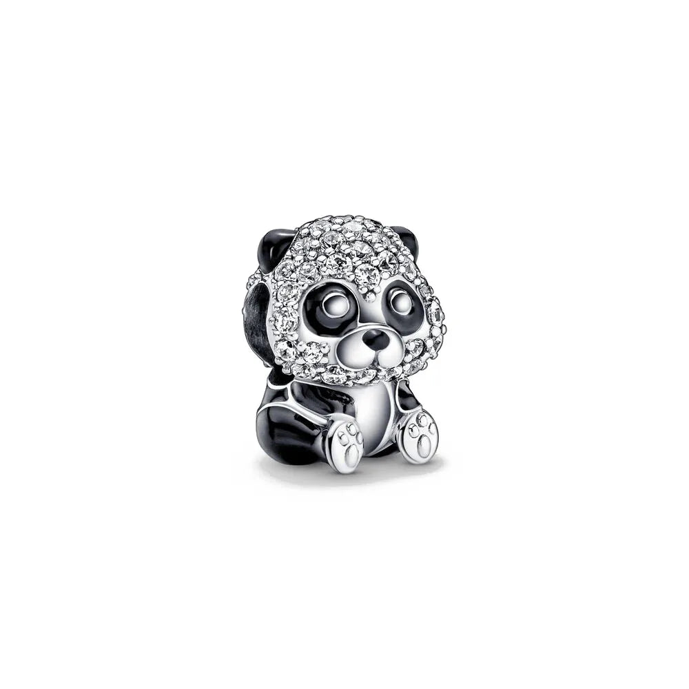 European New 925 Sterling Silver Spring New Pink Flower Ballon Cat Diy Beads Charm Fit European S925 Bracelet Bangles