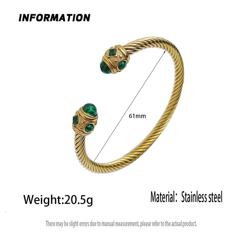 Original steel wire twist sapphire stainless steel women's bracelet, waterproof and rust-free, couple bracelet