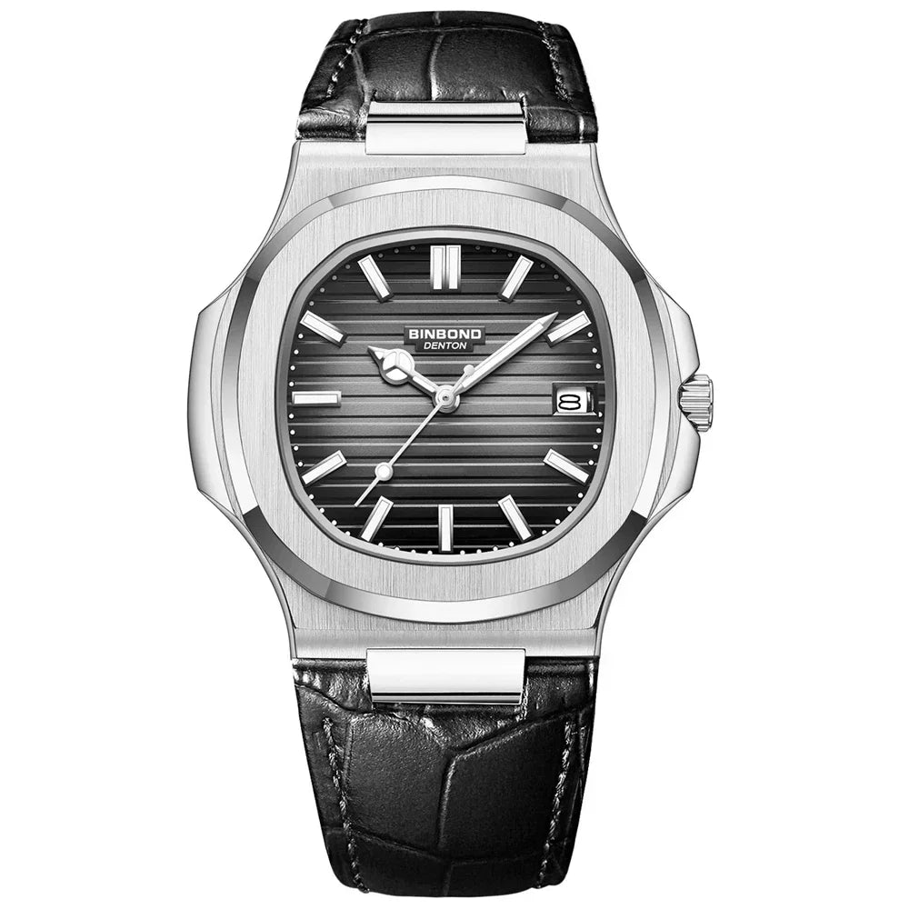 Casual Business New Blue Leather Man Clock Men Luxury Watch Automatic Watches Mens Fashion Quartz Wristwatches Montre Homme 2026