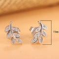 Luxury 925 Sterling Silver Leaf Small Engagement Earrings For Women Fine Jewelry Wholesale Jewellery Prevent Allergies