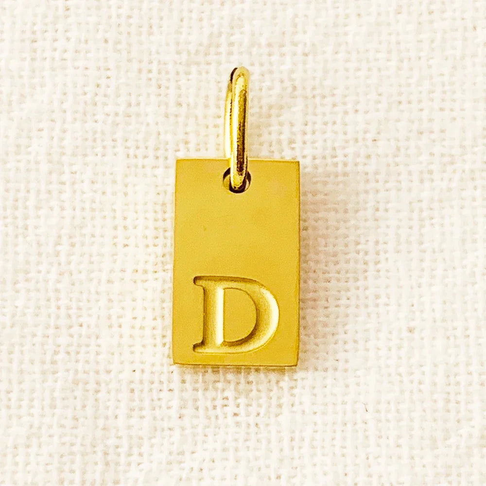 10PCS Alphabet Charm Pendant for Necklaces Stainless Steel Jewelry DIY Engraved Lettering Accessories Women's Fashion Jewelry