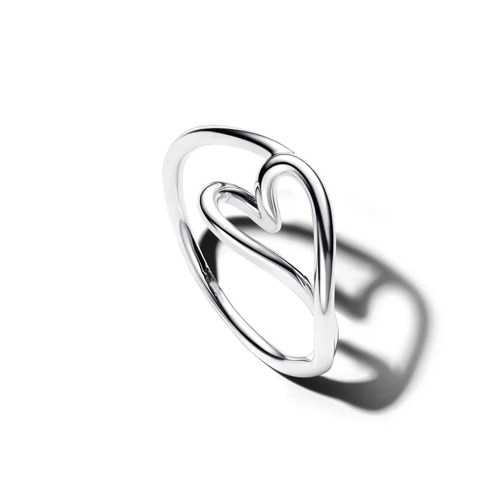 2026 Hot Selling 925 Sterling Silver Heart-Shaped Butterfly Flower Ring, Exquisite and Charming Jewelry Gift for European Women