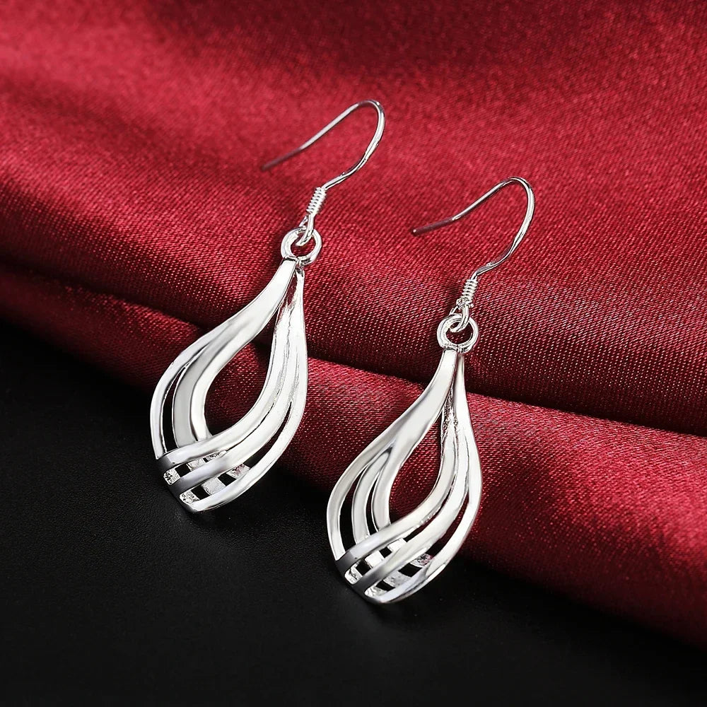 Top Quality 925 Sterling Silver Earrings Simple Round Circle Hoop Earrings For Woman Fashion Wedding Engagement Charm Jewelry