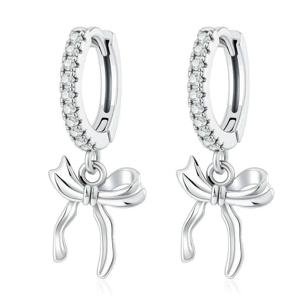2026 New 925 Silver Elephant Cherry Blossom Butterfly Heart Earrings, a delicate choice for women's fashion jewelry