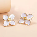 Obega Flower Earrings Stud Pink White Flowers Women Earring Post Spring Summer New Trendy Girls Cute Jewelrys
