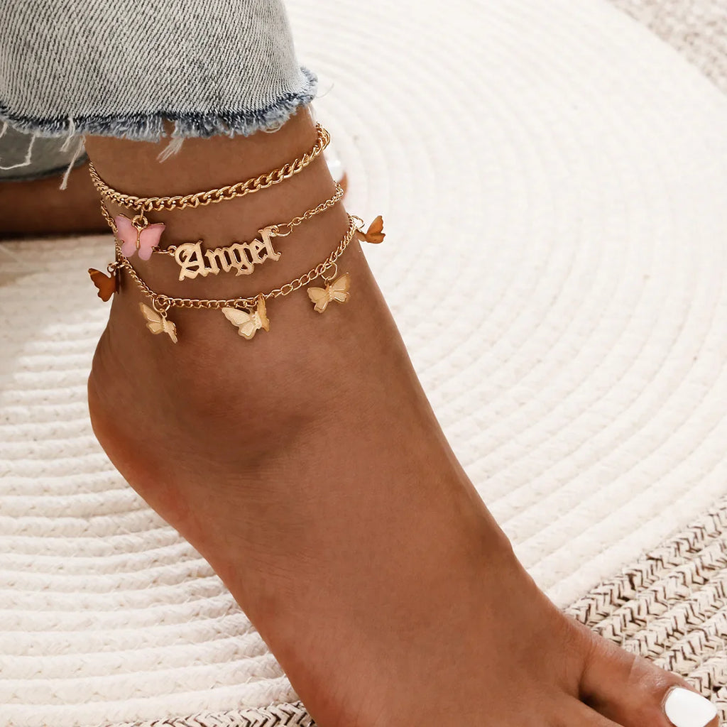 New Summer Shell Anklet Set For Women Sequin Beach Ankle Bracelet Gold Color Leg Chain On Foot Female Bohemian Jewelry
