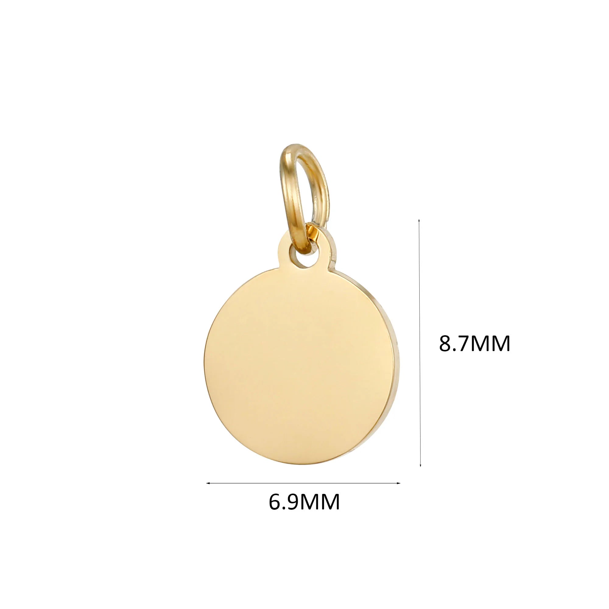 10PCS Custom Logo Tags Stainless Steel Charms for Necklace Bracelets 6 sizes to choose
