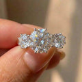 925 Sterling Silver Simple Elegant Woman Wedding Rings with Brilliant Cubic Zirconia Stone Engagement Rings Eternity Jewelry