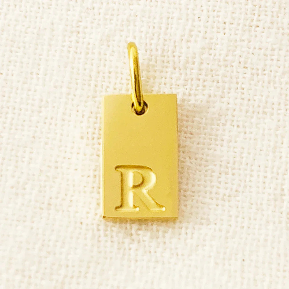 10PCS Alphabet Charm Pendant for Necklaces Stainless Steel Jewelry DIY Engraved Lettering Accessories Women's Fashion Jewelry