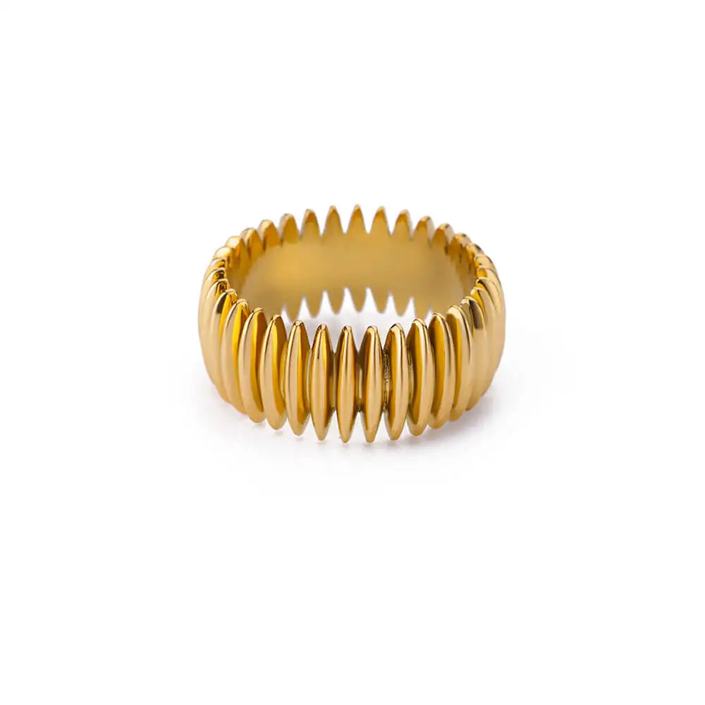 Vintage Geometric Bullet Rings For Women Gold Color Stainless Steel Punk Finger Ring Wedding Party Fshion Jewelry Gift Femme