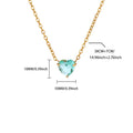 Stainless Steel Birthstone Pendant Necklace for Women Fashion Heart Crystal Zircon Charm Clavicle Chain Birthday Party Jewelry