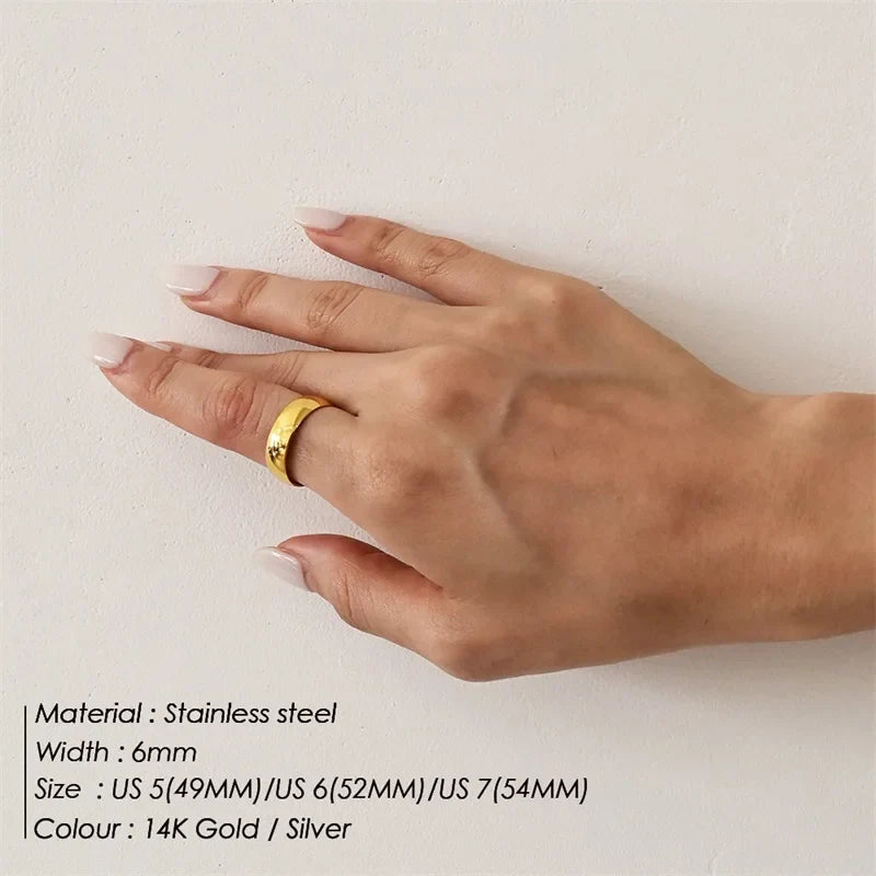 Classic Style Rings for Stacking Stainless Steel Rings For Woman For Gift Jewelry Size 5 6 7 Jewelry Accessories