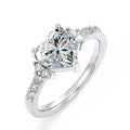 925 Sterling Silve Sparkling Zircon White Purple Elegant Love Heart Rings for Women Party Engagement High Quality Fine Jewelry