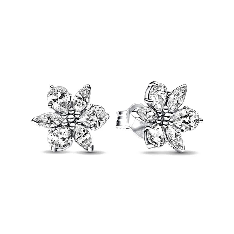 Christmas New 925 Silver Butterfly Blue Heart Red CZ Stud Earrings, Fit Women's Charm Jewelry Gifts Wedding