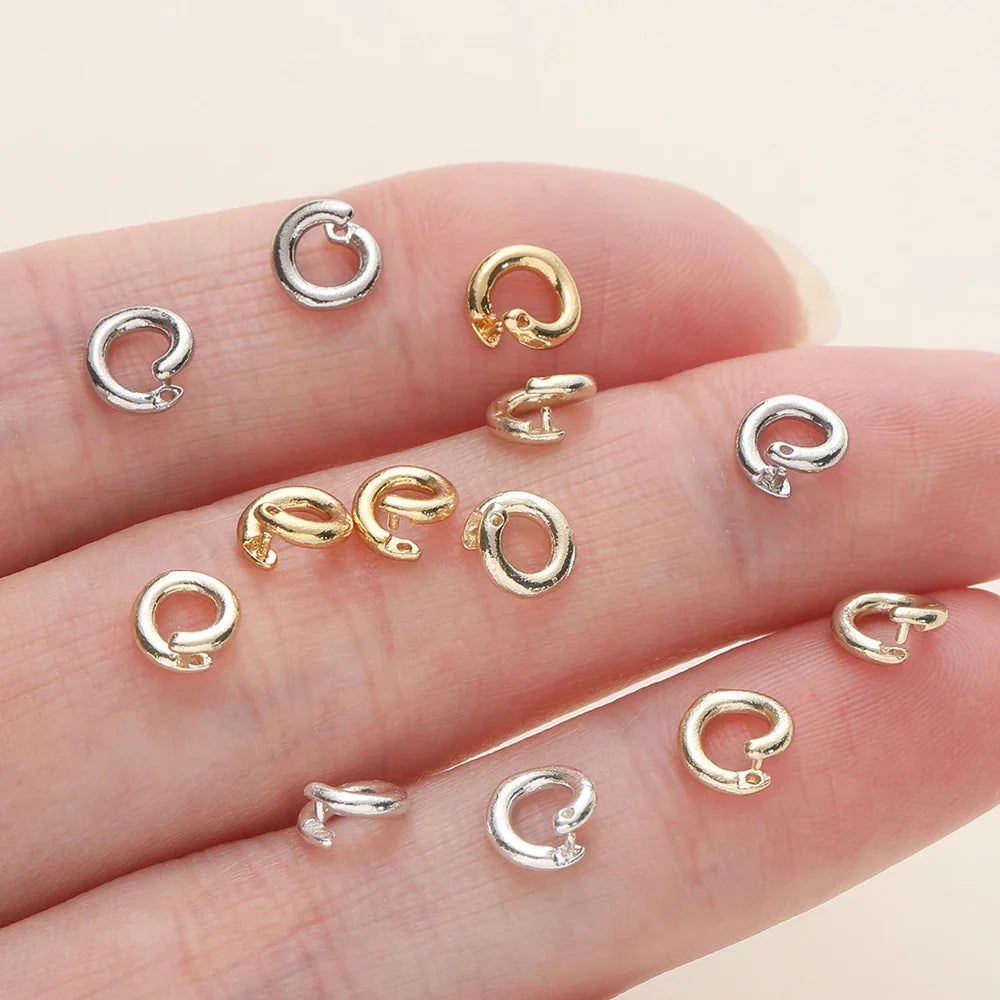 10Pcs/Pack 14/18K Gold Color Plated Open Jump Rings Split Rings Connector For Necklace Bracelets Jewelry Making Accessories