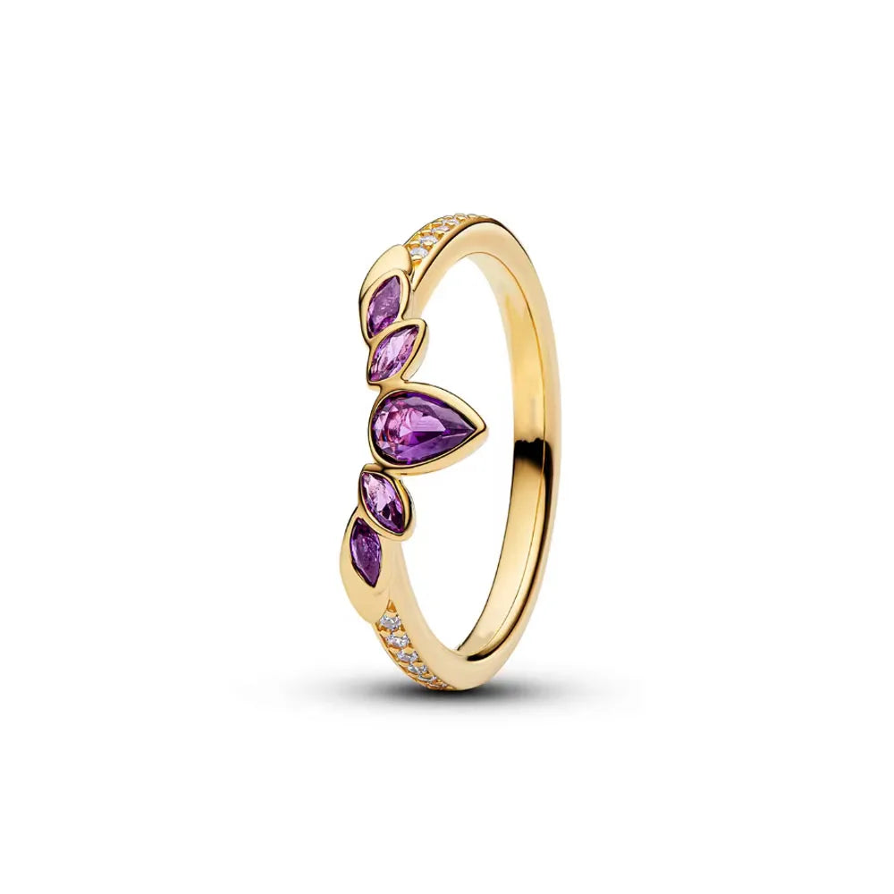925 Silver Gold Color Heart Stone Rings Ring New Hot Selling Gold Color Rings Suitable For Any Occasion  DIY Birthday Gift