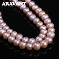Aravant 925 Silver 8MM Freshwater Pearl Necklace Chain For Women Fashion Jewelry
