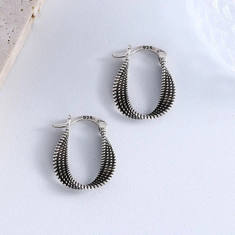 925 Sterling Silver Fried Dough Twists Engagement Stud Earrings For Women Elegant Wedding Luxury Jewelry Accessories Argent 925