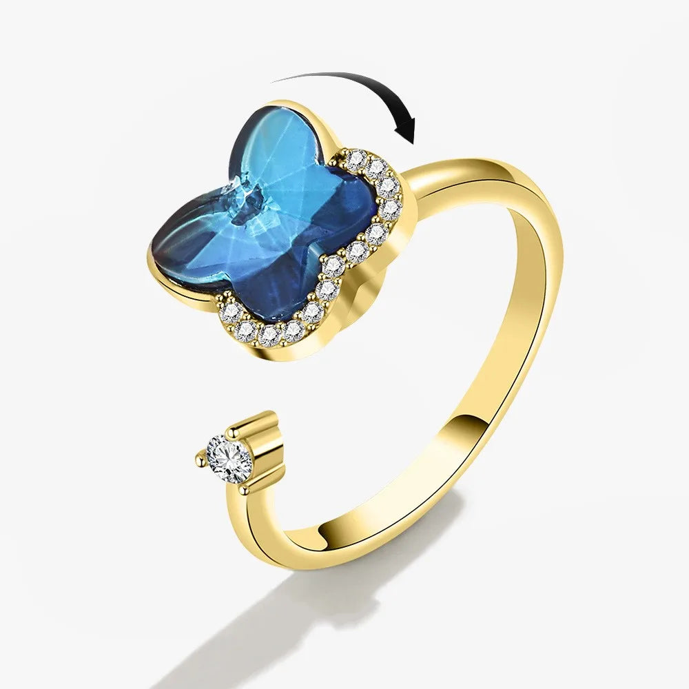 2025 New Rotating Anxiety Knuckle Ring For Women Adjustable And Stackable Open Couple Rings Party Jewelry Gifts Anillo