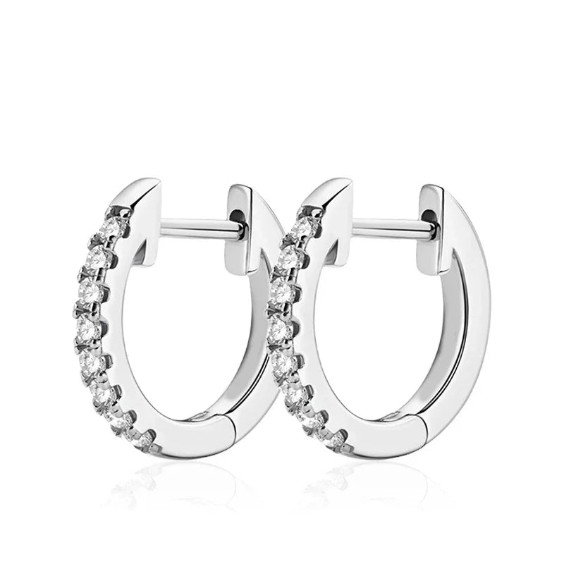NeeTim Full Moisanite Earrings D Color Moisanite Lab Diamond 925 Sterling Silver Hoops Earrings Sparking Wedding Fine Jewelry