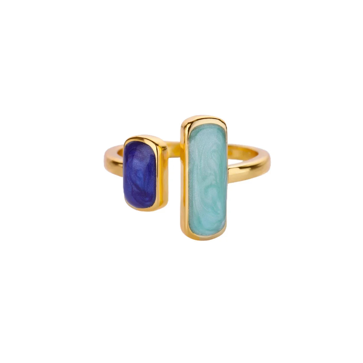 Vintage Green Stone Open Stainless Steel Rings For Women Fashion Gold Color Flower Zircon Ring Jewelry Aesthetic Anillos Gift