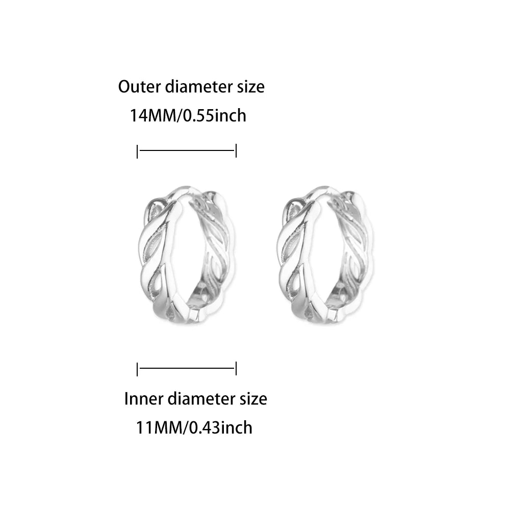 Vintage Hollow Twist Chain Hoop Earrings For Women Stainless Steel Gold Color Earring 2025 Trend Wedding Jewelry pendientes