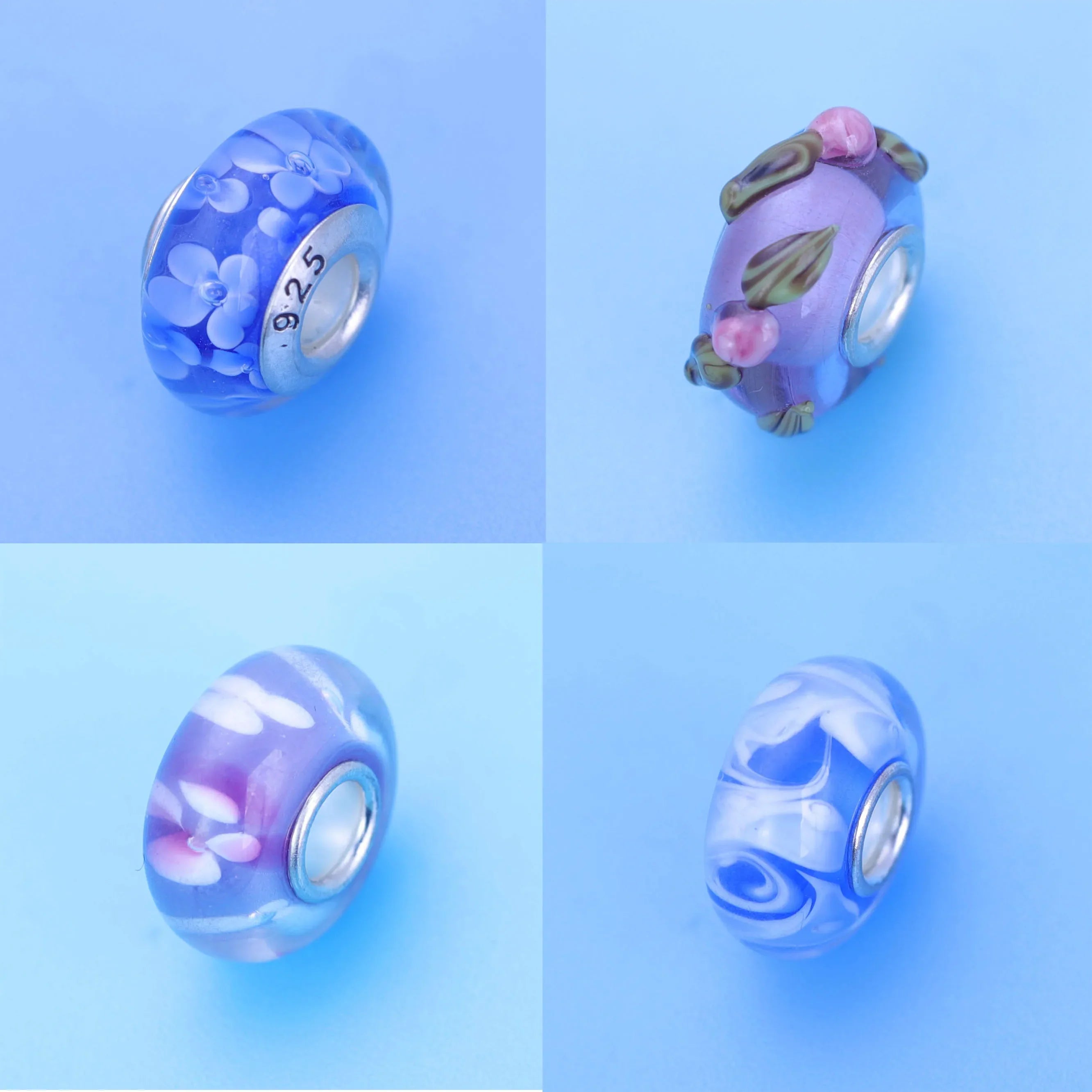 Newest European Colorful Lampwork Glass Beads Murano Aolly Charm Necklace Bracelets Bangle DIY Women Girls Jewlelry