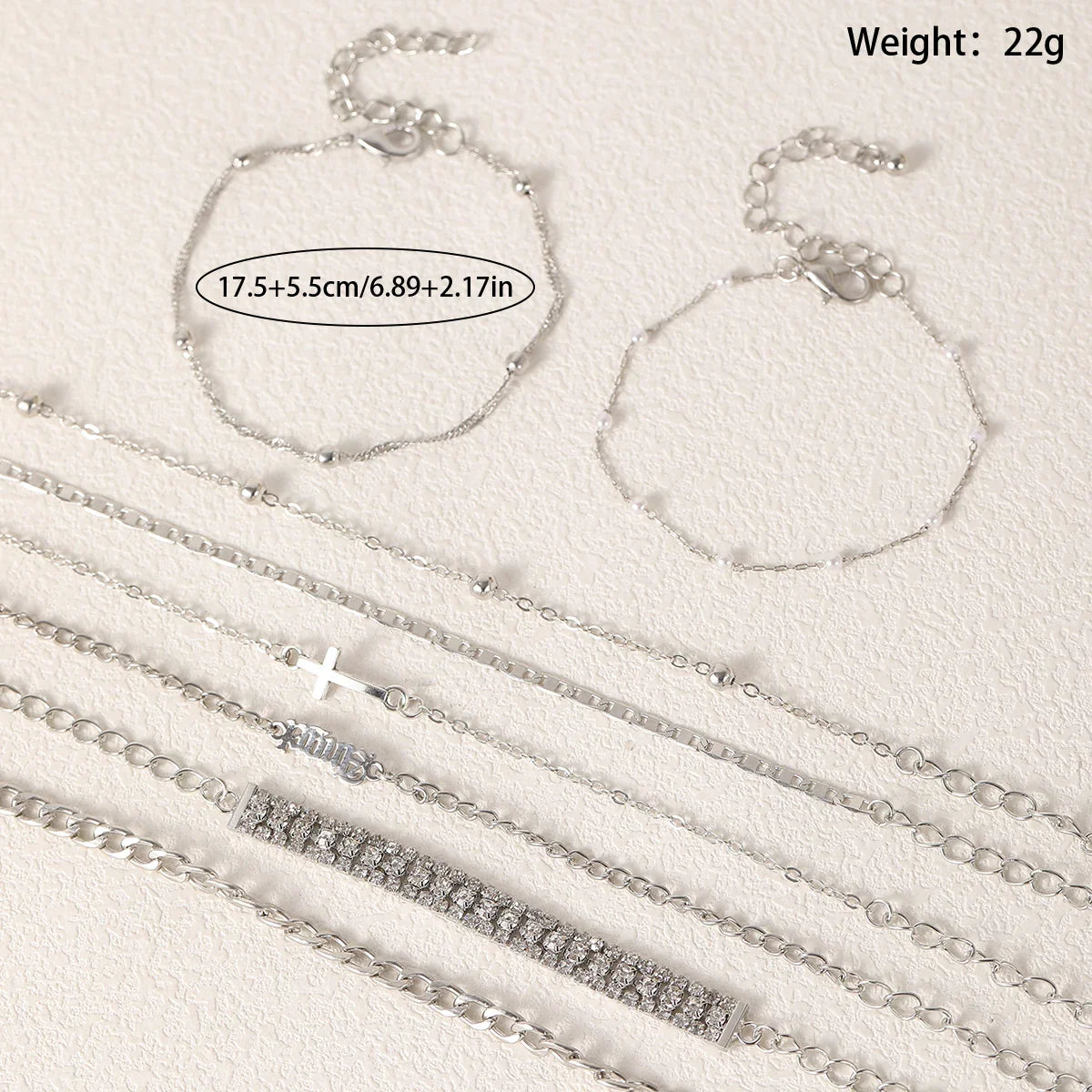 8pcs Fashion Women Stainless Steel Bracelet Stackable for Women, Thin Herribone Chain Bracelet Waterproof Gold Plated Jewelry