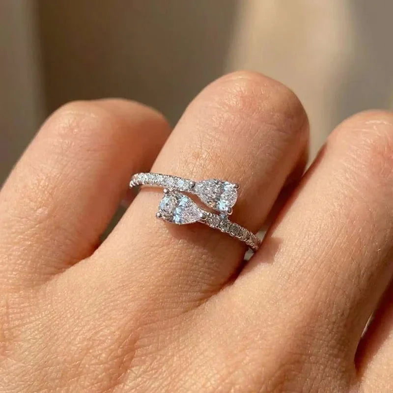 925 Sterling Silver Bright Zirconia Finger Ring Female Accessories for Engagement Ceremony Fashion Dainty Chic Wedding Jewelry