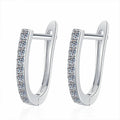 NeeTim Full Moissanite Hoop Earrings 925 Sterling Silver Lab Diamond Sparkling Earring for Women Party Wedding Designer Earrings