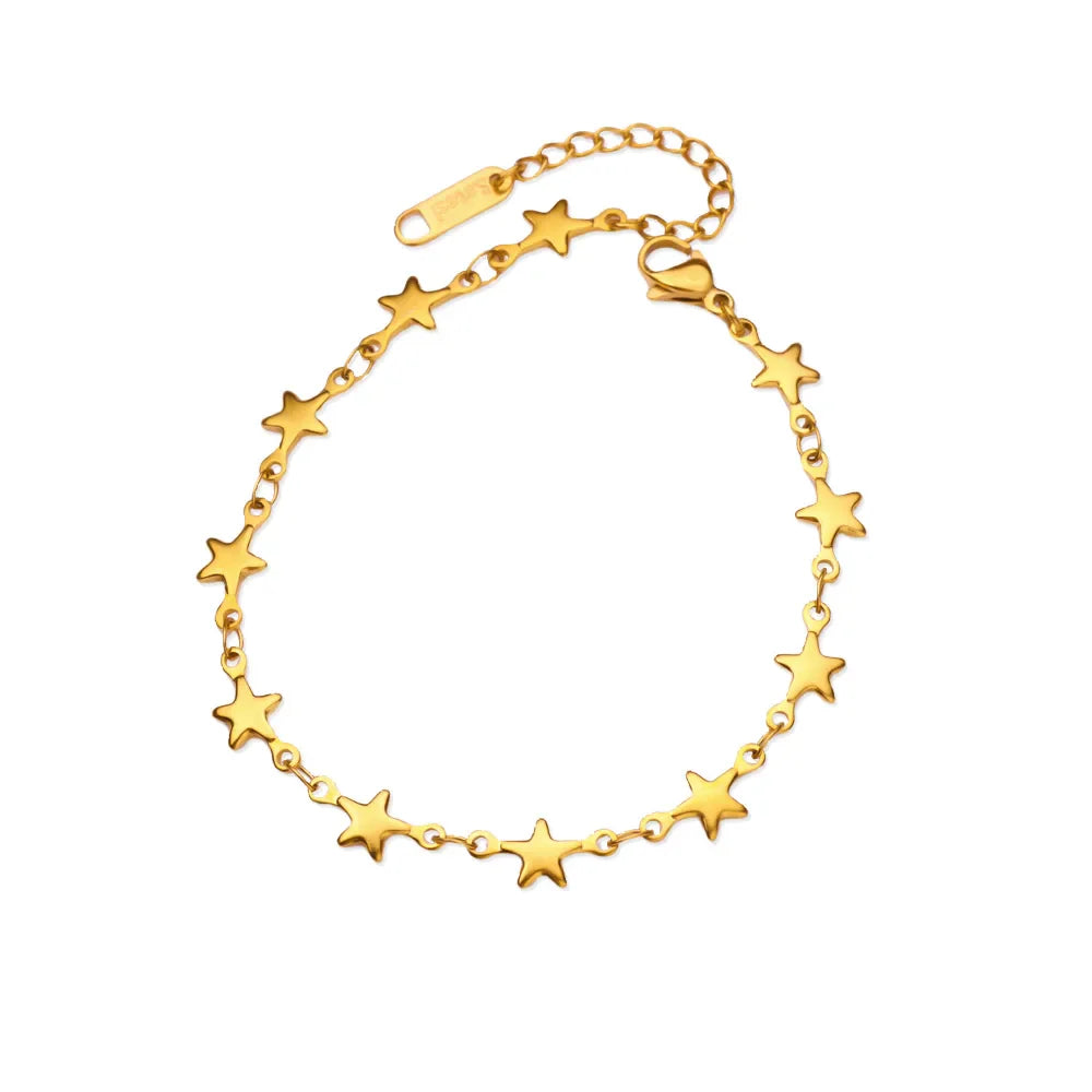 Stainless Steel Heart Bracelets For Women Gold Color Geometric Heart Bracelet Fashion Wedding Waterproof Jewelry Gift