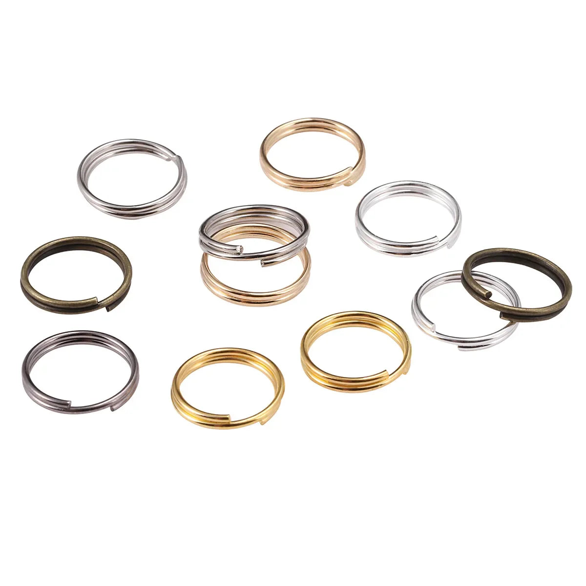 50-200pcs/lot Open Jump Rings 4 6 8 10 12 mm Double Loops Split Rings Necklace Bracelet Connectors For DIY Jewelry Making