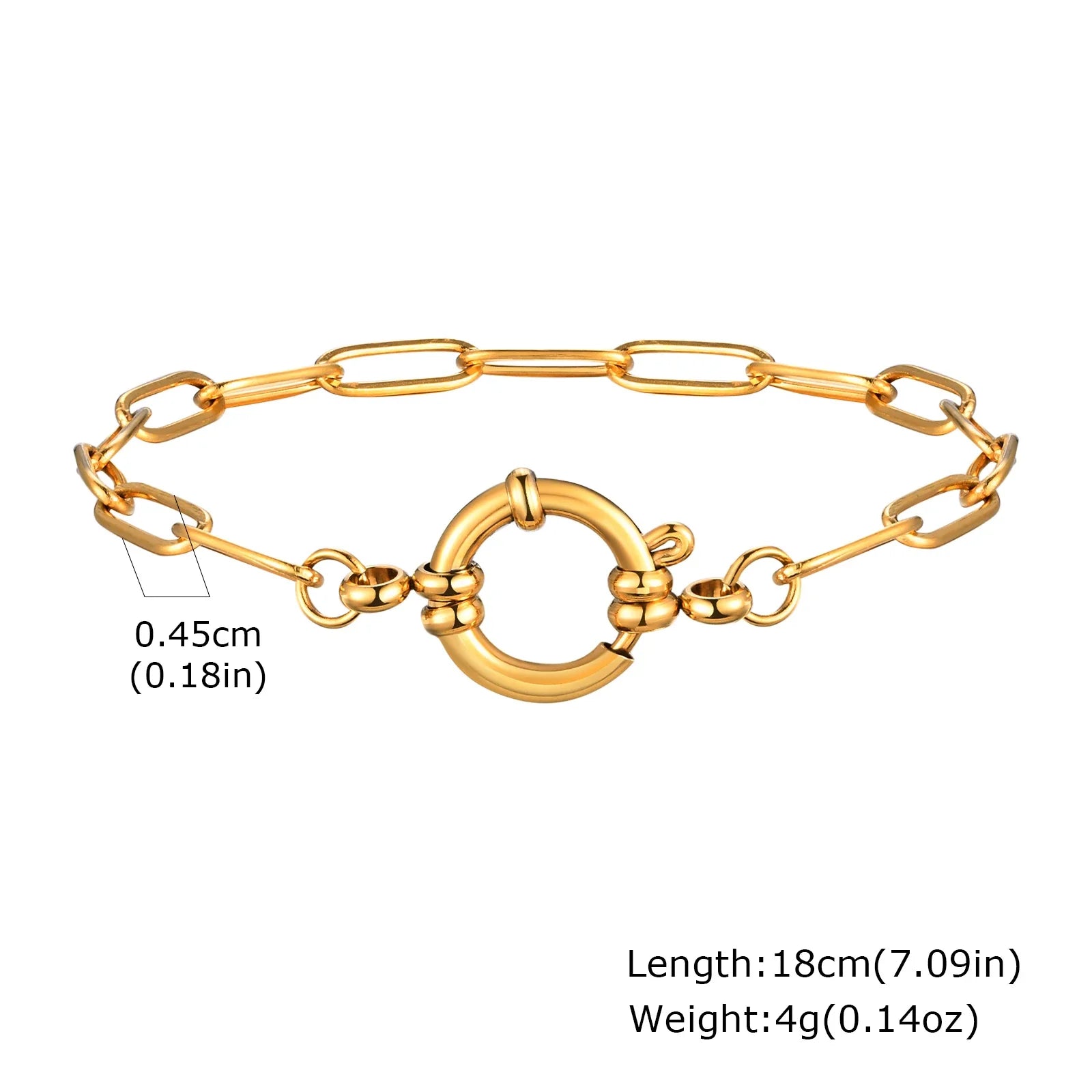 Paperclip Chain Choker Necklace, Women's Stainless Steel Spring Buckle Penddant Necklace, Waterproof 18k Gold Plated Jewelry