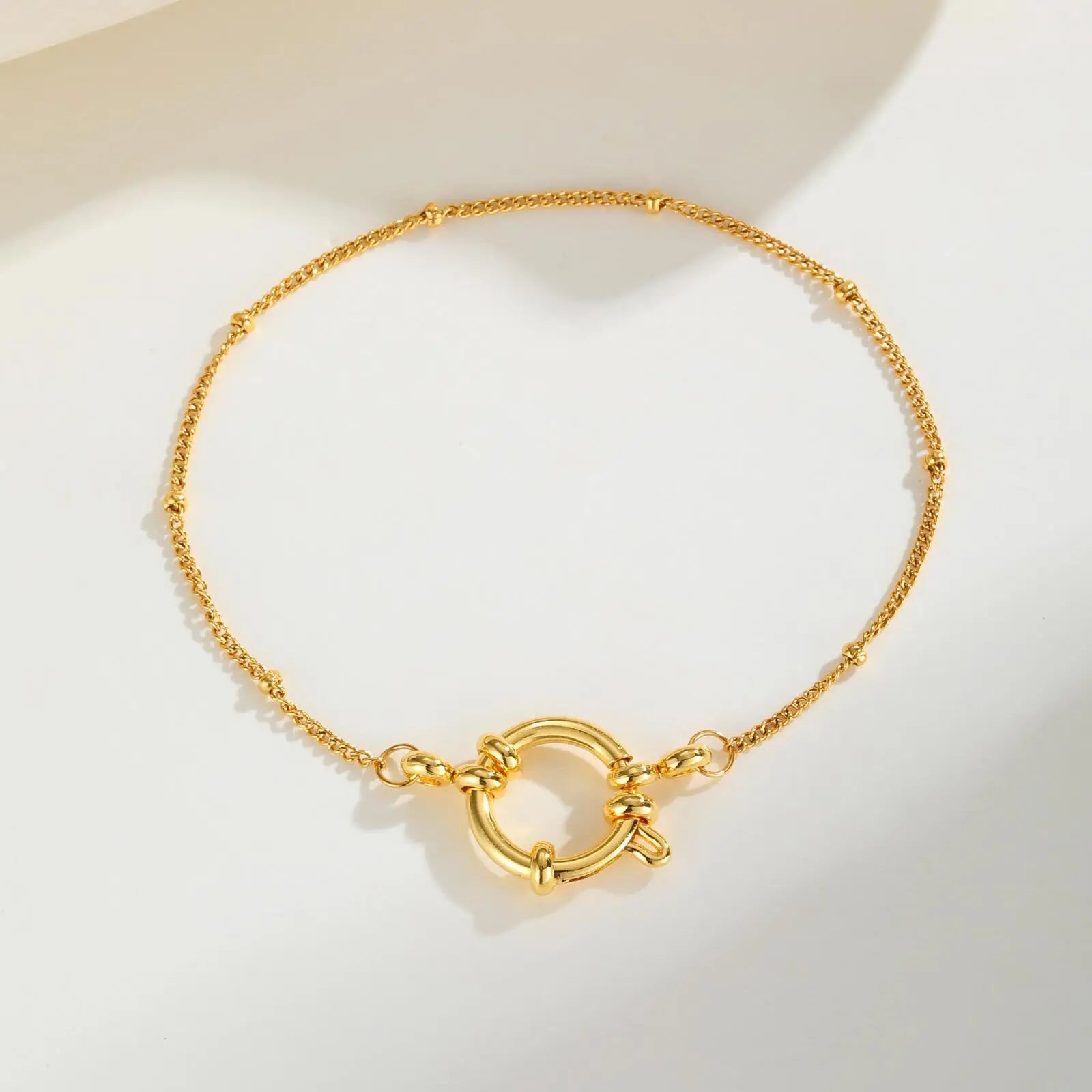 Paperclip Chain Choker Necklace, Women's Stainless Steel Spring Buckle Penddant Necklace, Waterproof 18k Gold Plated Jewelry