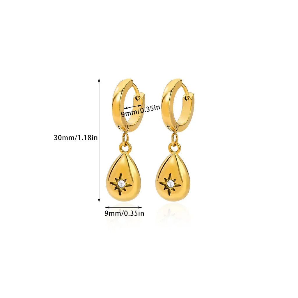 Geometric Flower Stainless Steel Earrings Women Sweet Sunflower Star Gold Color Ear Piercing Jewelry Wedding Accessories Gifts