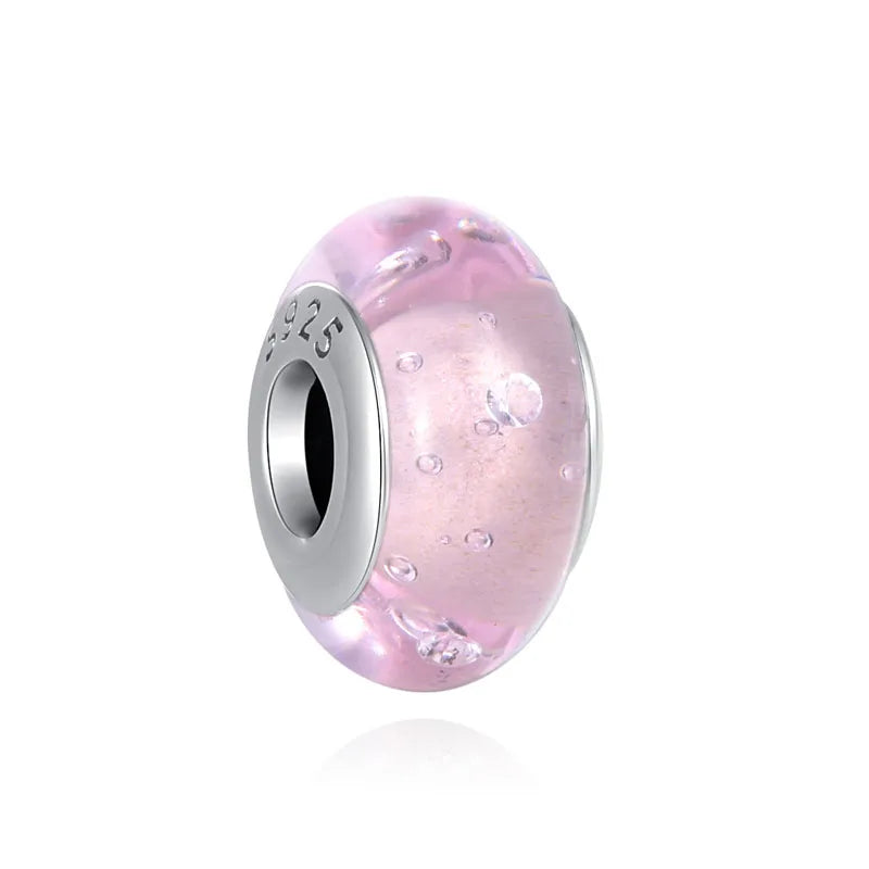 Hot selling 925 silver pink series flower dog paw heart-shaped pendant, Fit original bracelet DIY accessories, exquisite jewelry