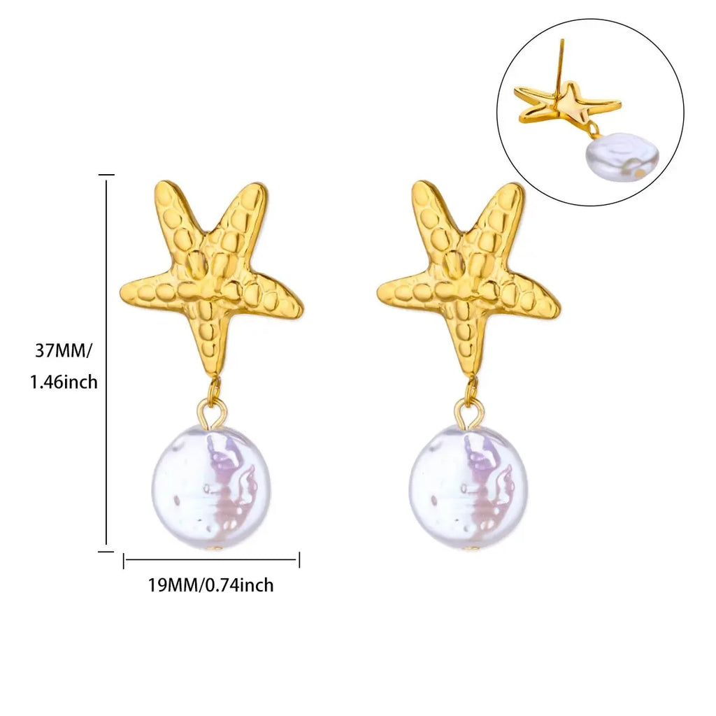 Water Drop Zircon Stars Stud Earrings For Women Stainless Steel Gold Color Statement Earring 2023 Femme Christmas Jewelry Gift