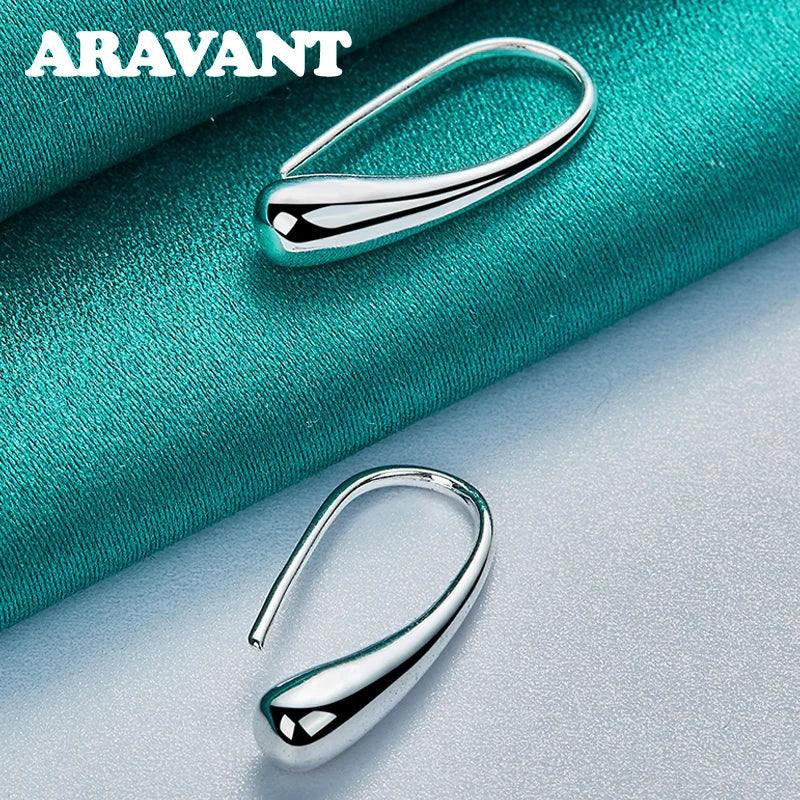 Aravant 925 Sterling Silver Water Drop Shaped Earring For Women Fashion Wedding Jewelry Gifts
