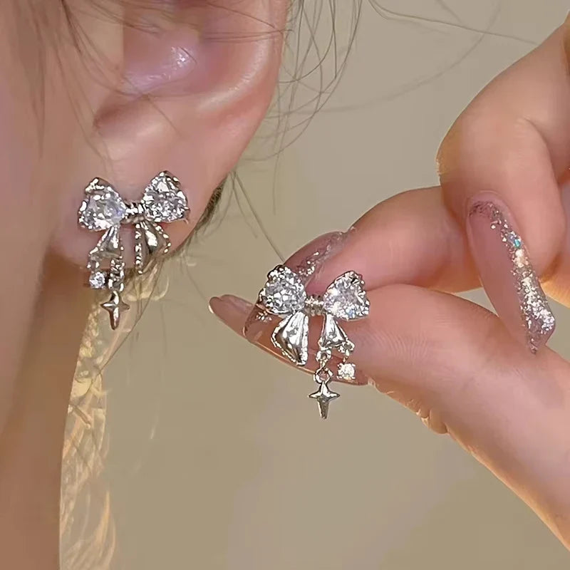 Fashion Cosmic Star River Earrings Blue Opal Niche Unique Planet Earrings Ear Studs Women Versatile Ear Jewelry