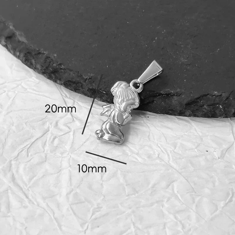 Tarnish Free Pendant Angel Cross Heart Diy Stainless Steel Gold Plated Vintage Charm for Women Necklace Jewelry Making