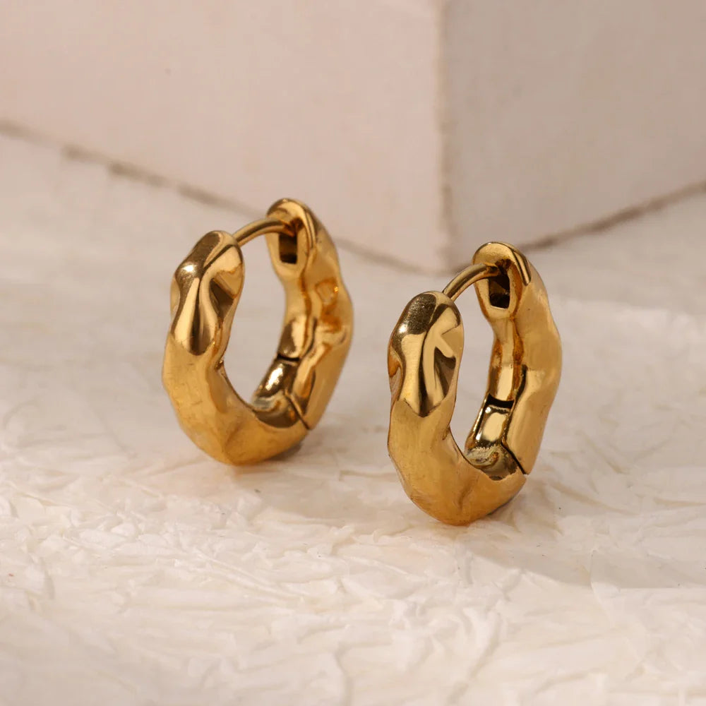 Stainless Steel Pendientes Earrings for Women Gold Color New In Geometric Small Hoop Earrings 2024 Trend Wedding Jewelry Gift