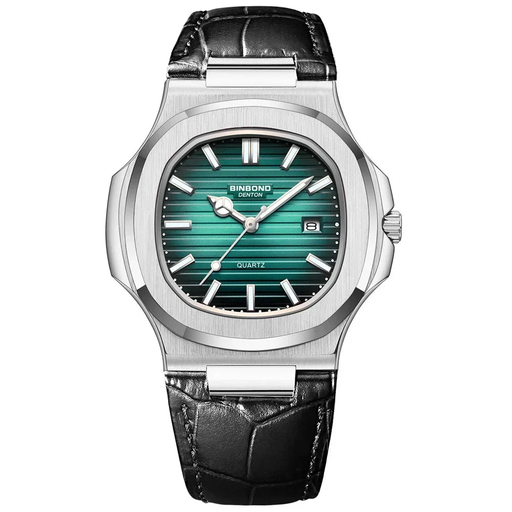 Casual Business New Blue Leather Man Clock Men Luxury Watch Automatic Watches Mens Fashion Quartz Wristwatches Montre Homme 2026