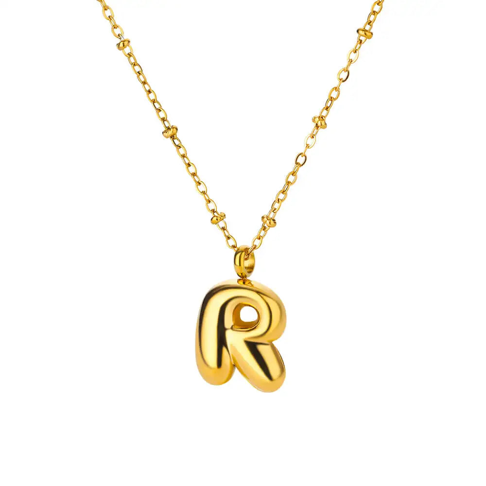Vintage Initial Letter Necklaces For Women Stainless Steel Chain Collar Pendant Necklace 2024 New Wedding Couple Jewelry Gift
