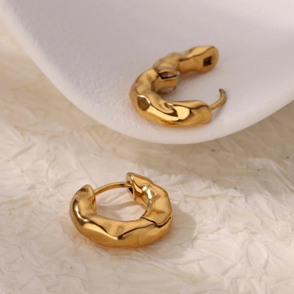Stainless Steel Pendientes Earrings for Women Gold Color New In Geometric Small Hoop Earrings 2024 Trend Wedding Jewelry Gift