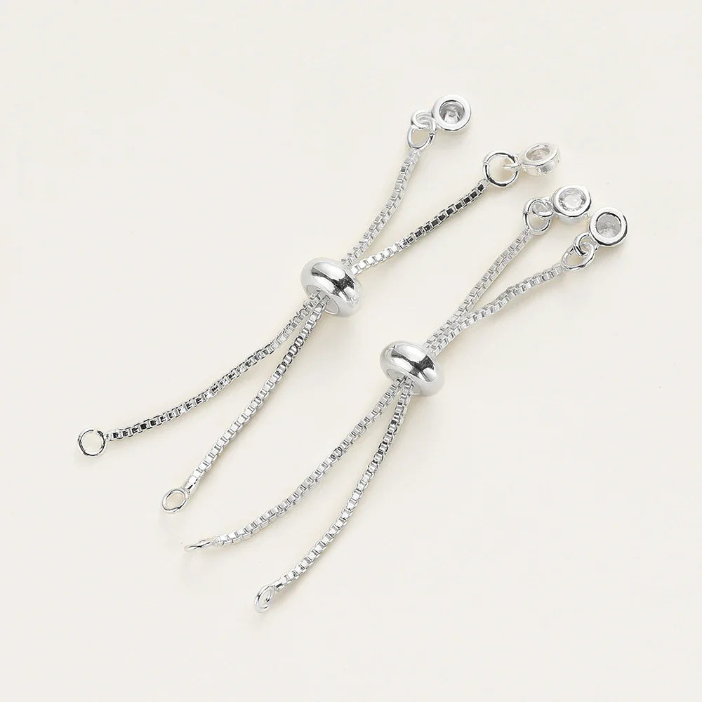 2/4pcs 5/7/12cm 14K/18K Gold Color Plated Brass Adjustable Slider Chains For DIY Bracelet Making Jewelry Making Accessories