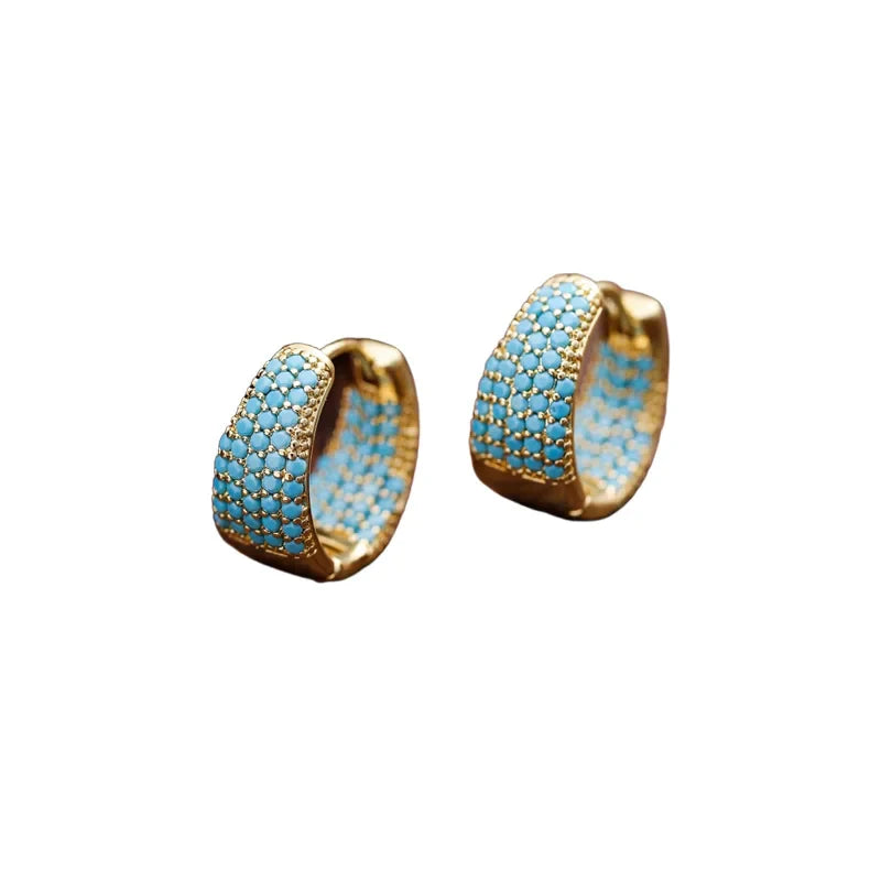 Women's Earrings Bohemian Style Clip Earrings Copper Synthetic Turquoise Earrings Party Wedding Mother's Day Accessories