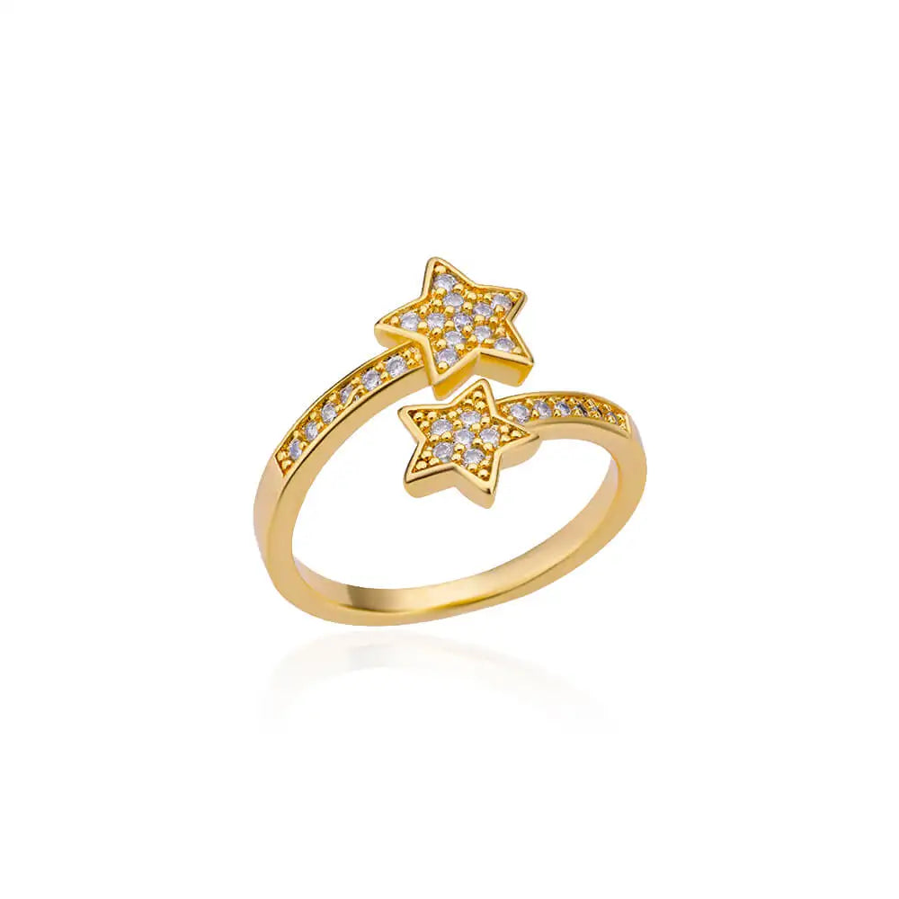 Luxury Rose Flower Zircon Rings For Women Gold Color Stainless Steel Fashion Butterfly Ring 2023 Wedding Aesthetic Jewerly Gift