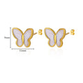 Stainless Steel White Butterfly Earrings for Women Elegant Ear Accessories Aesthetic Butterfly Stud Earring Wedding Jewelry Gift