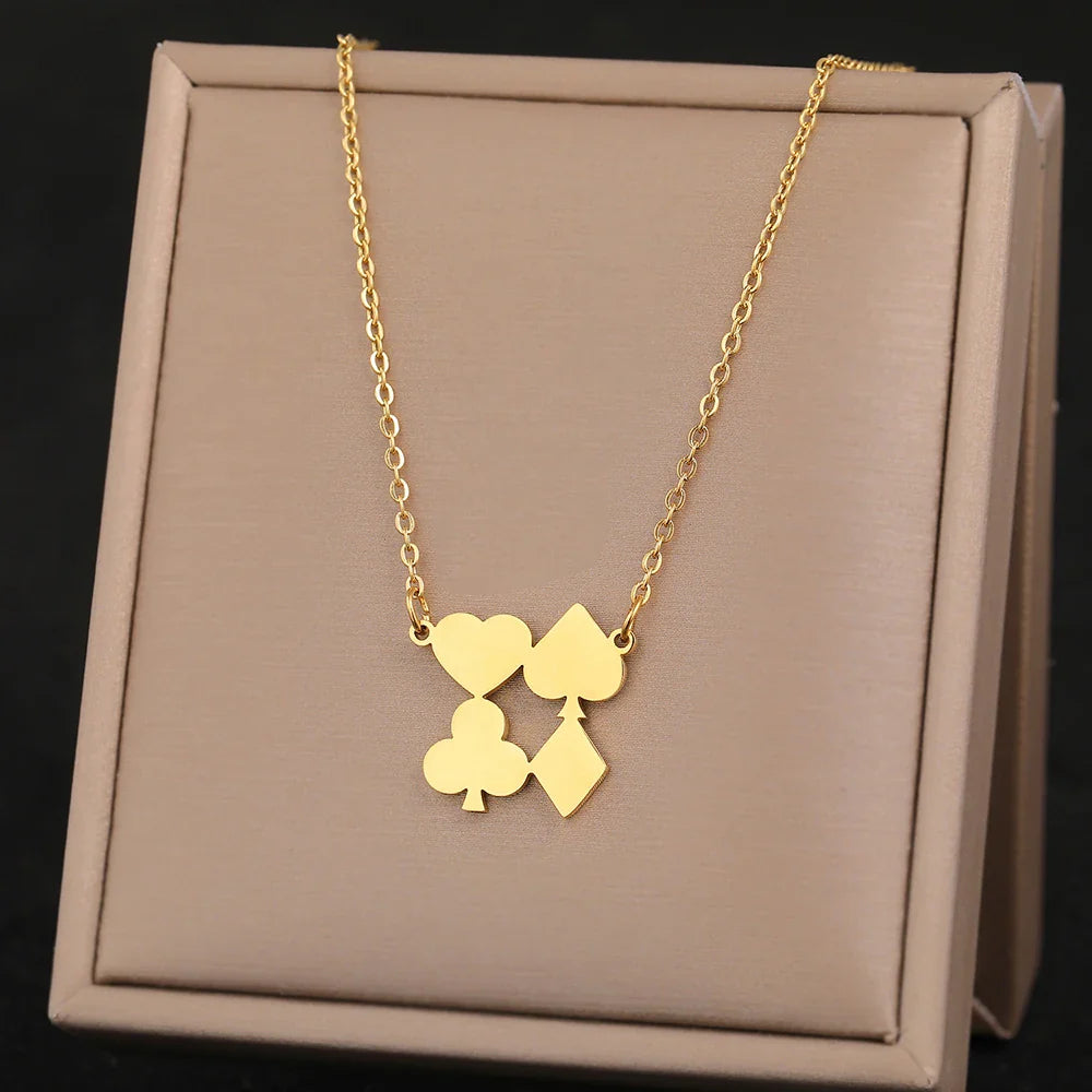 Stainless Steel Necklaces Elegant Exquisite Heart Infinity Symbol Heartbeat Pendants Chain Trend Fine Necklace For Women Jewelry